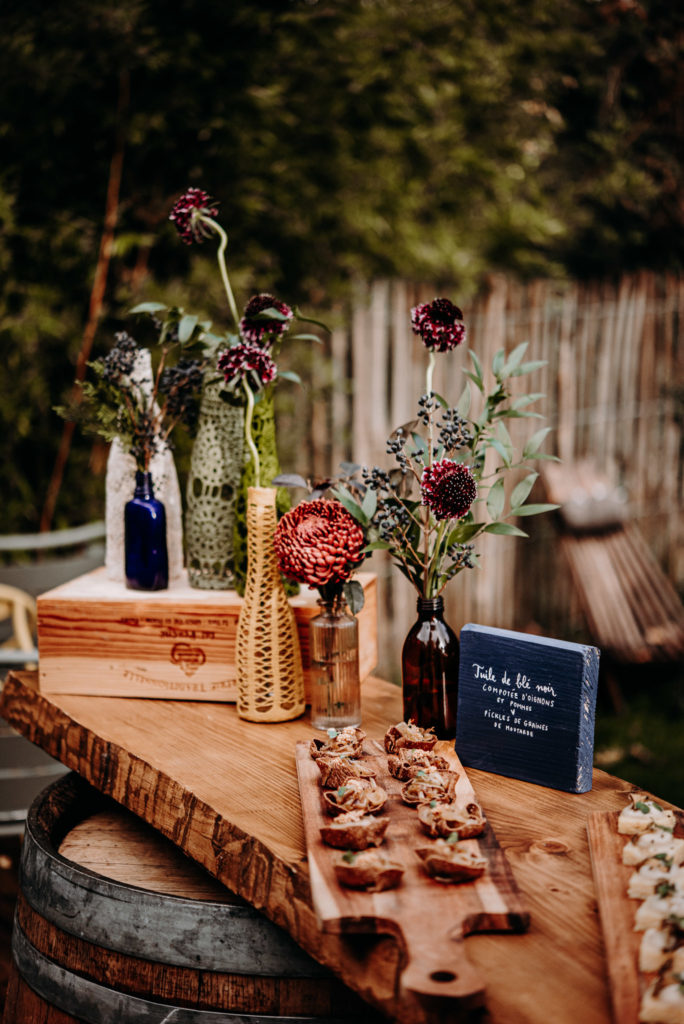 Soliflore-apéro-cocktail-décoration-mariage-fleurs-dentelle-tipi-cérémonie-mariage-hiver-domaine-de-Pan-Saint-Nazaire-Pays-de-la-Loire
