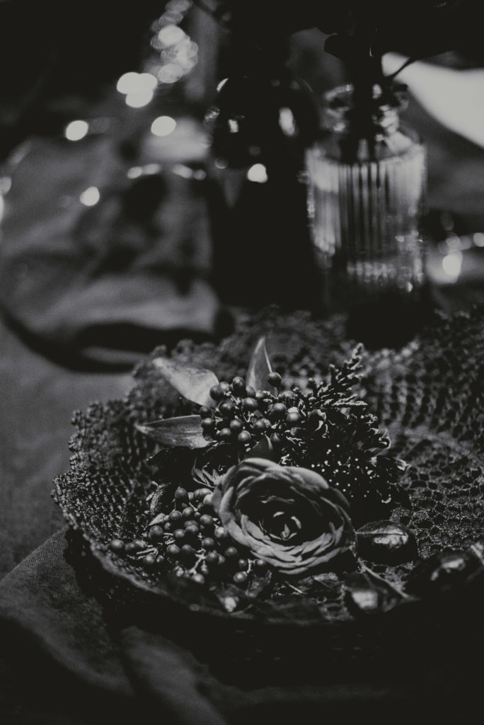 décoration table mariage d'hiver, domaine de Pan, Pays de la Loire