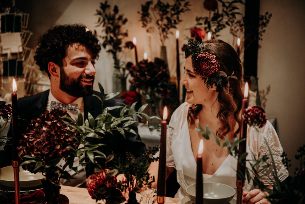 décoration table mariage d'hiver, domaine de Pan, Pays de la Loire