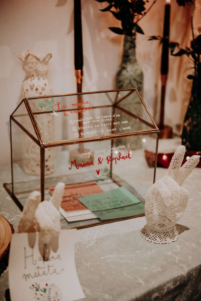 Gant dentelle, lumière mariage d'hiver, domaine de Pan, Pays de la Loire