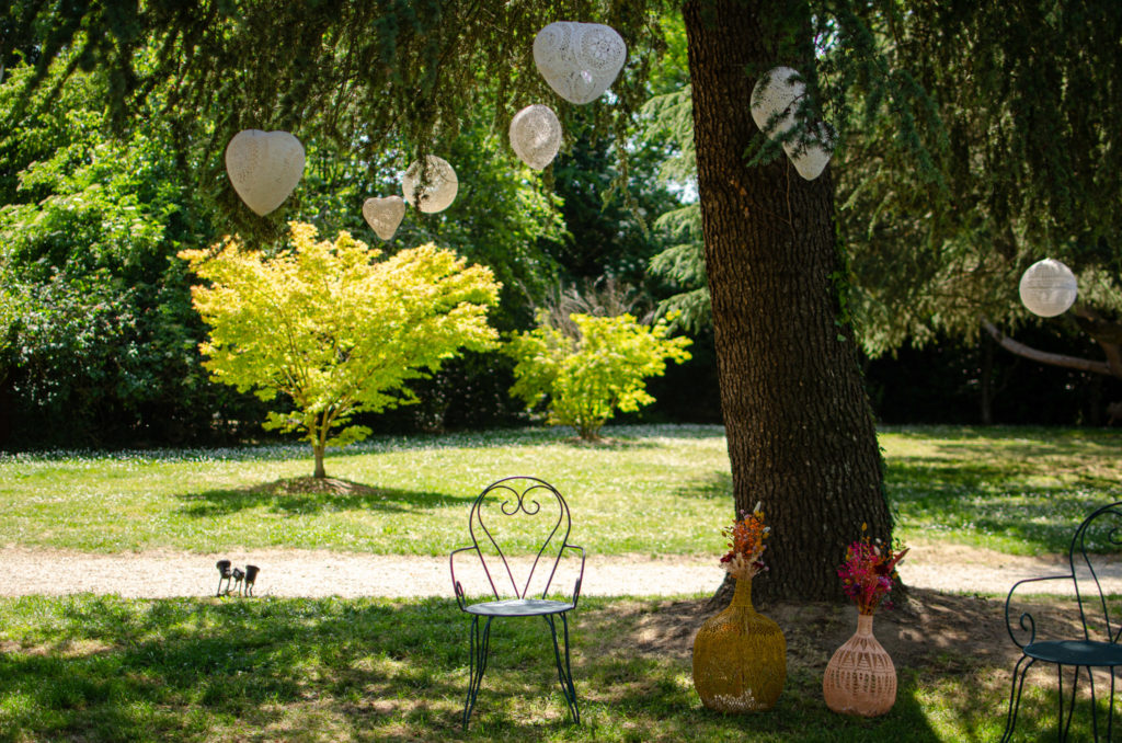 décoration mariage moderne et nature au Manoir Les Landes Blanches. Les Sorinières. Loire Atlantique