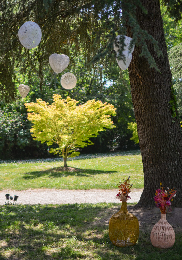 décoration mariage moderne, romantique et nature au Manoir Les Landes Blanches. Les Sorinières. Loire Atlantique